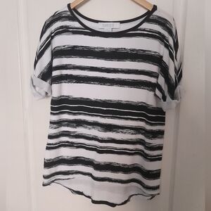 Andrea Jovine Black and White Striped Tee